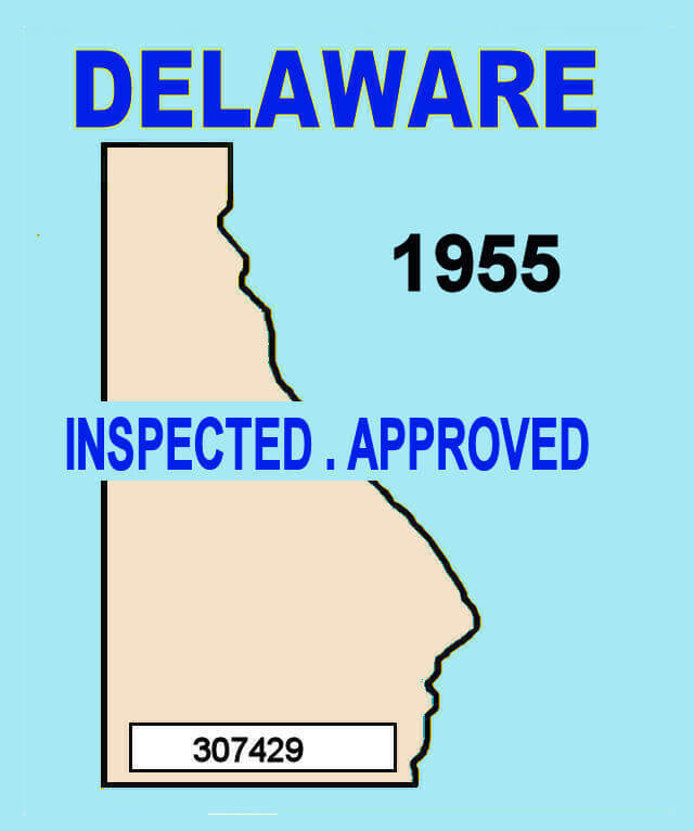 (image for) 1955 Delaware Inspection sticker (Estimate)